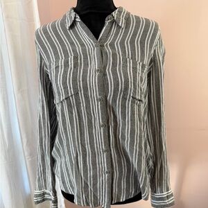 Lucky Brand Blue and White Striped Button Shirt